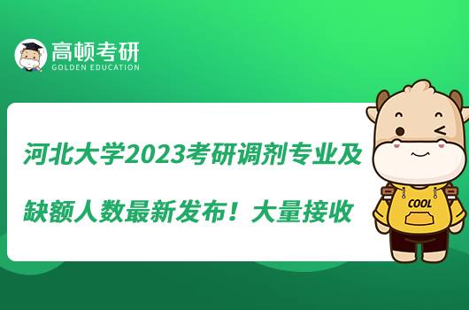 河北大學(xué)2023考研調(diào)劑專業(yè)及缺額人數(shù)最新發(fā)布！大量接收