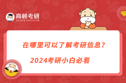 在哪里可以了解考研信息？2024考研小白必看